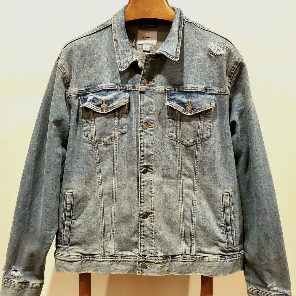 Distressed Jean Jacket Old Navy XXL